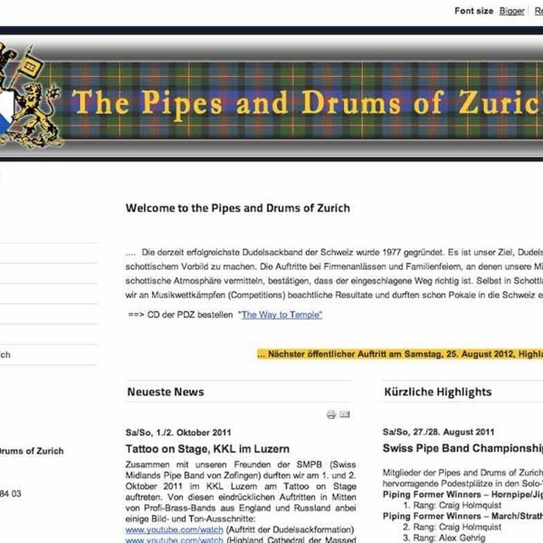 pipes and drums of zurich