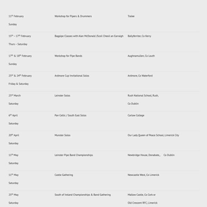 Leinster Solo Piping and Drumming Championships